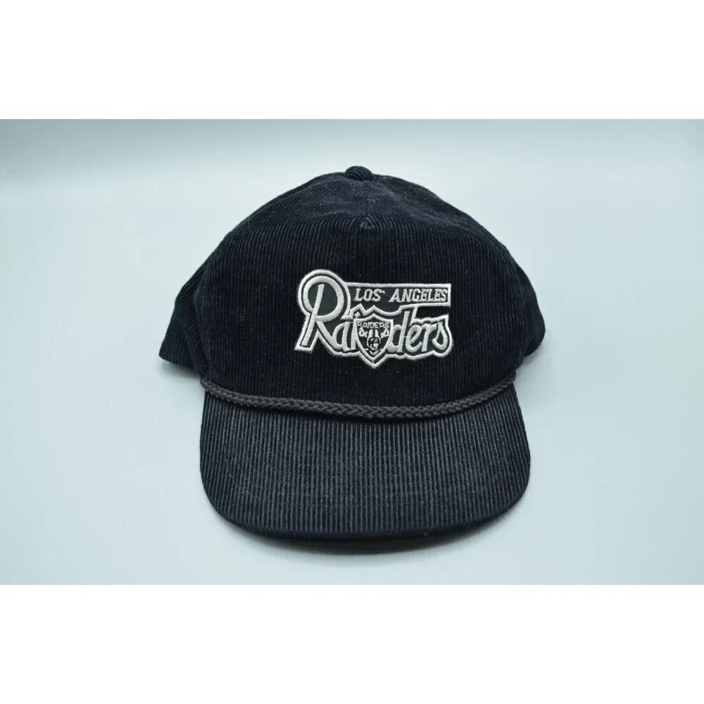 Los Angeles LA Raiders Corduroy Hat Vtg Strapback  Ajustable Hat Cap AmaPro 90s